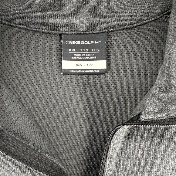 Nike Golf Dri-Fit Quarter Zip Cotton Blend Gray Color Mens Size XXL - Picture 3 of 12